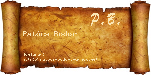 Patócs Bodor névjegykártya